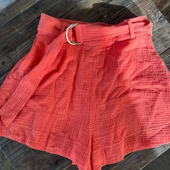 Jonathan Simkhai High Waist Orange Shorts - Picture 2 of 4